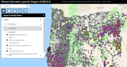 small MILO-3 map screenshot showing data points
