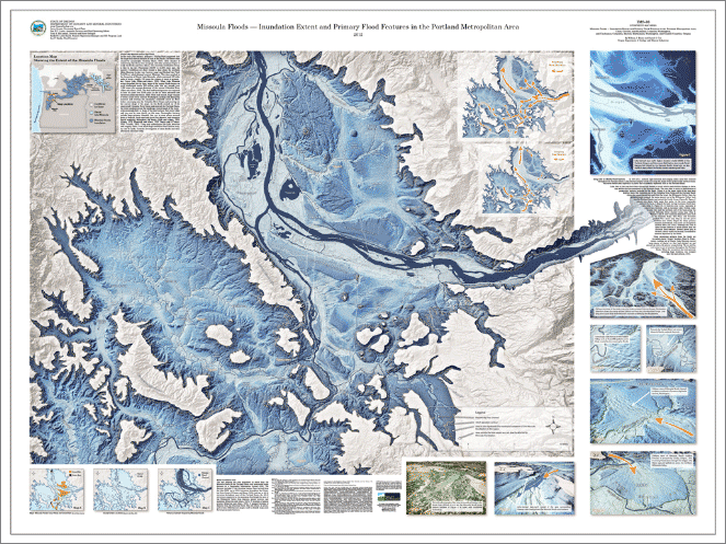 Missoula floods map of Portland OR area