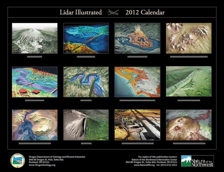 back page of DOGAMI Lidar Illustrated 2012 calendar