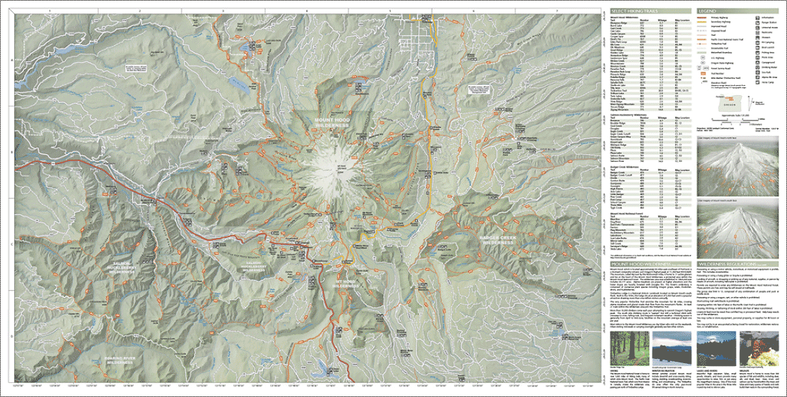 trail map of Mount Hood area