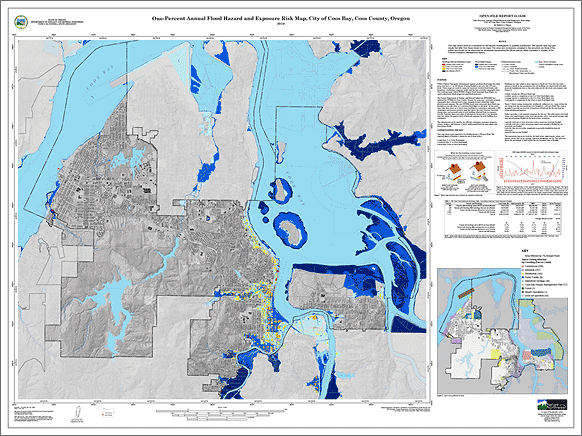 preview image: O-10-06, One-Percent Annual Flood Hazard and Exposure Risk Map, City of Coos Bay, Coos County, Oregon