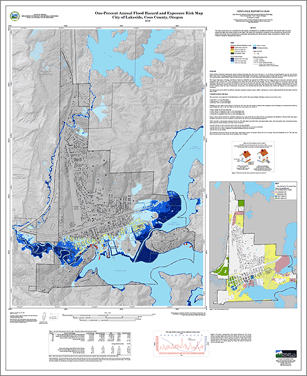 preview image: O-10-09, One-Percent Annual Flood Hazard and Exposure Risk Map, City of Lakeside, Coos County, Oregon