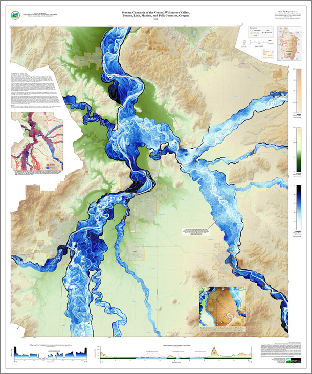 map view of DOGAMI Open-File Report O-11-05: Stream channels of the northern Willamette Valley, Clackamas, Marion, Polk, Washington, and Yamhill counties, Oregon